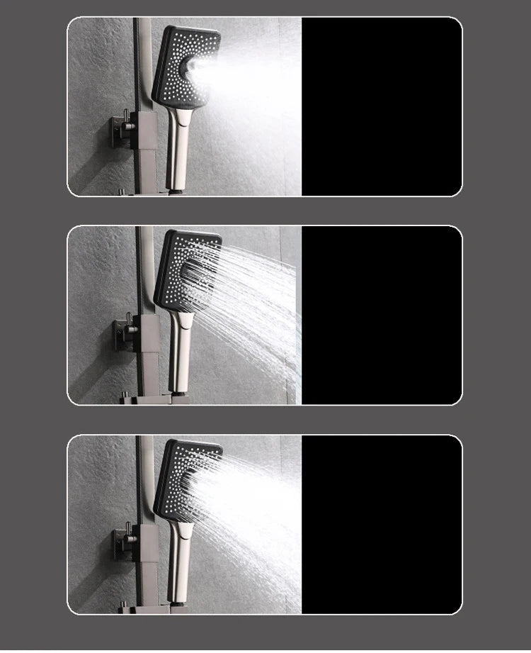 Piano Digital Display Thermostatic Bathroom Shower Cold Brass