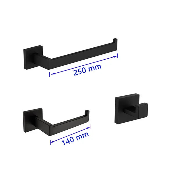 Matte Black Bathroom Hardware 304 Stainless Steel Towel