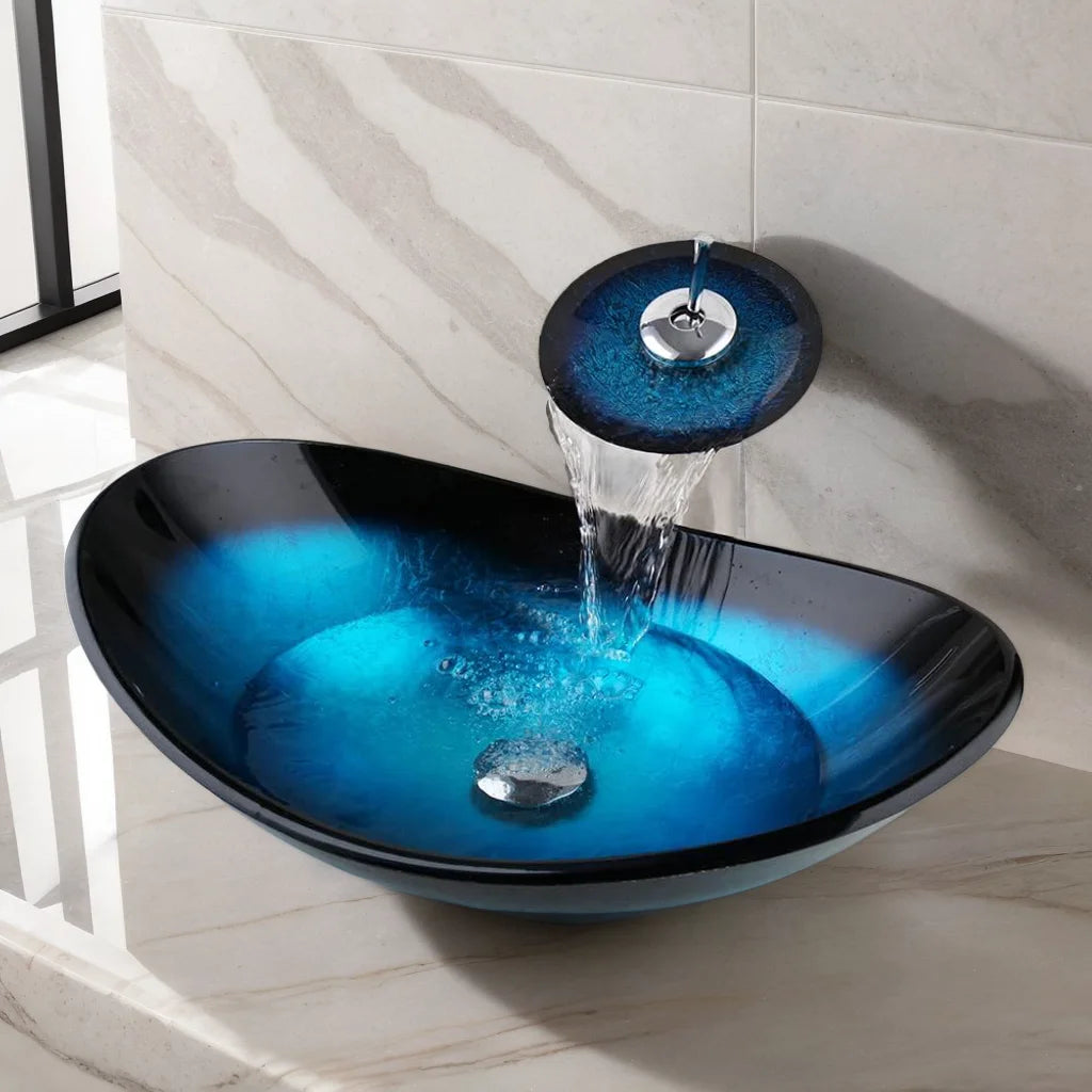 Kemaidi Bathroom Sink Countertop Basin Bowl Faucet Washroom