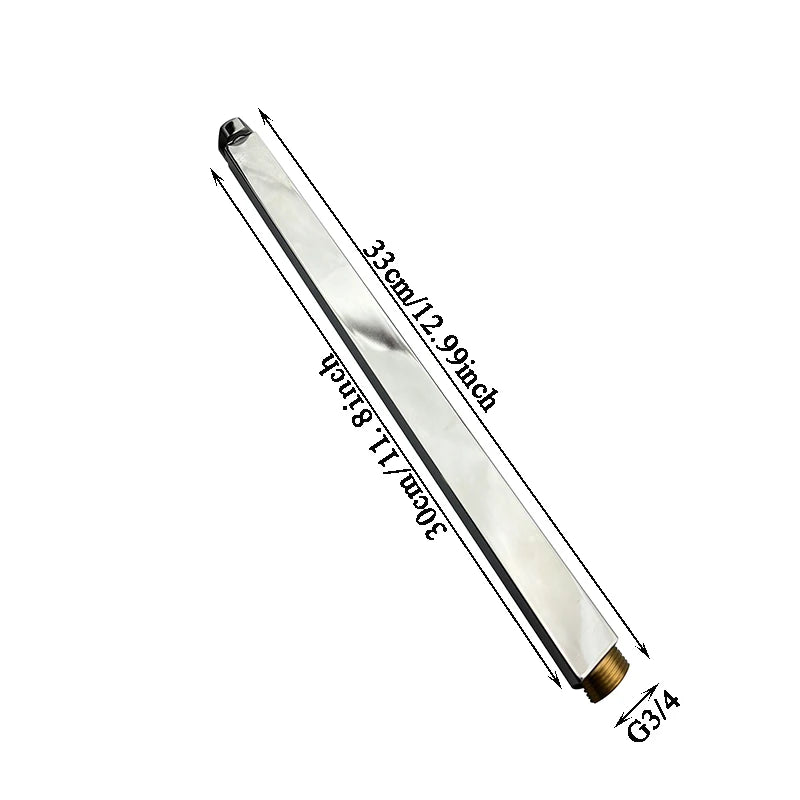 20/30/40/50cm Square Extension Tube G3/4 Bathroom Shower Faucet
