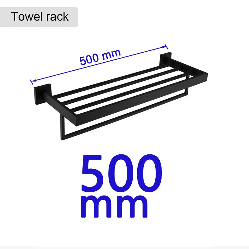 Matte Black Bathroom Hardware 304 Stainless Steel Towel