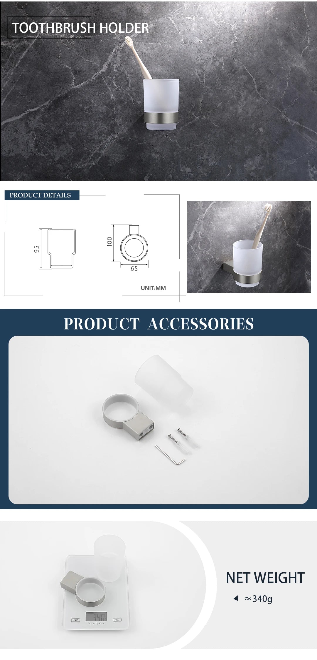 Bathroom Hardware Stainless Steel Bathroom Wall Mounted Towel