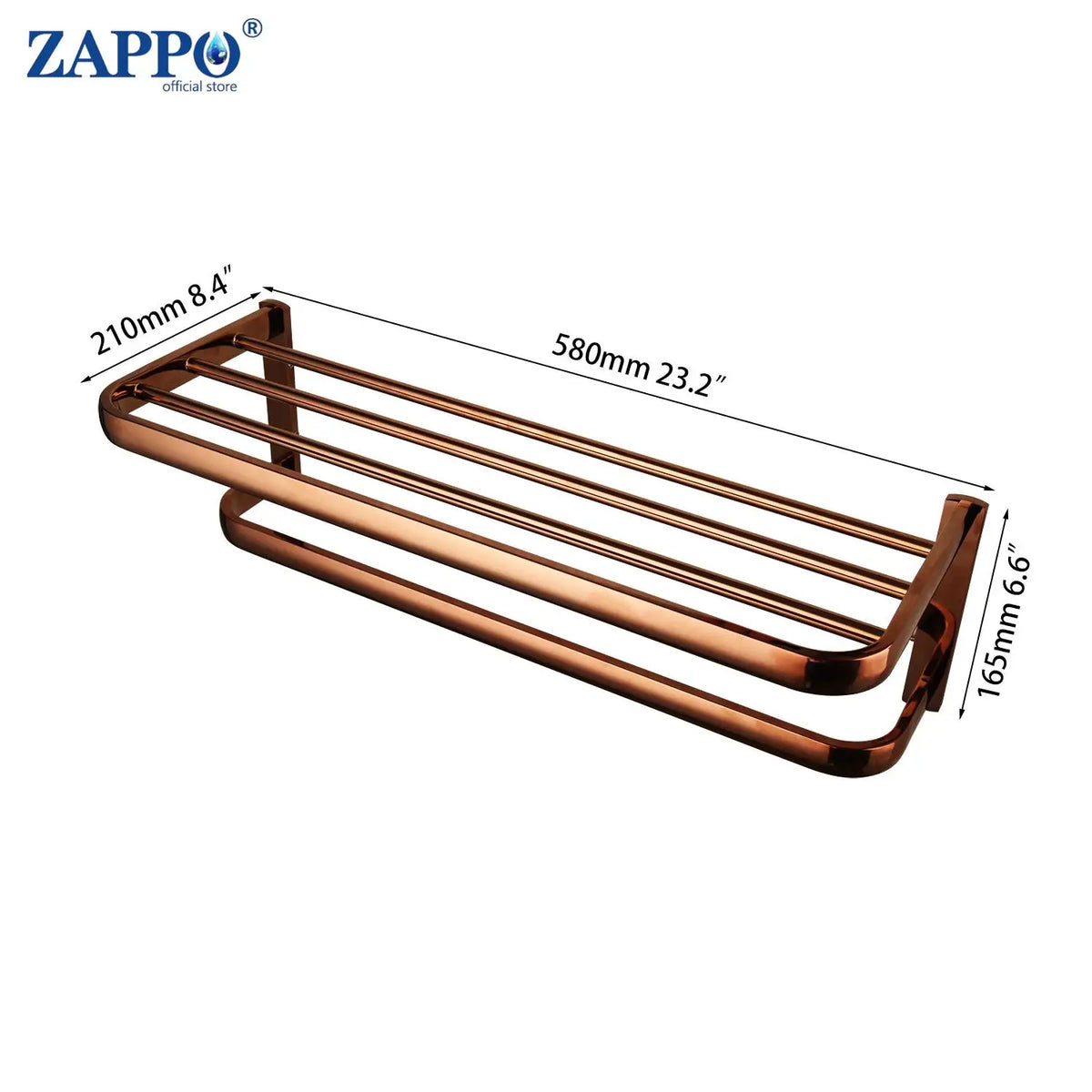 Zappo Rose Gold Wall-Mounted Stainless Steel Clothes Hook