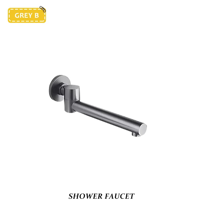 Brass Brushed Gold Mixer Faucet Wall-Mounted Round Square