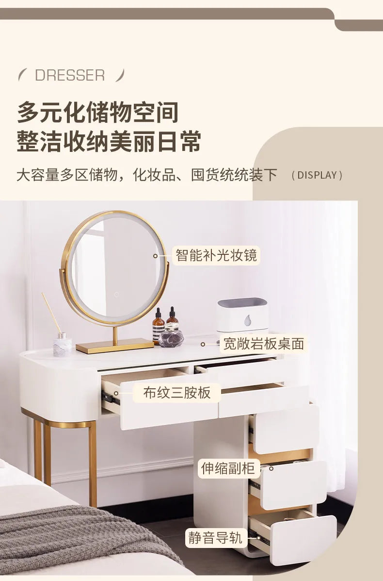White Modern Vanity Table Living Room Makeup Vanity