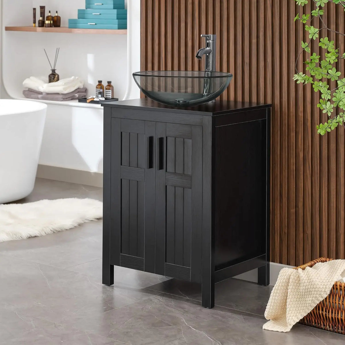Black 24 Bathroom Vanity Sink Combo Modern Vanity