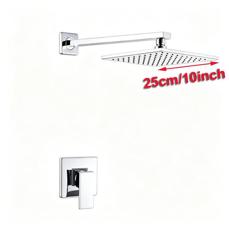 Matte Black Brass Bathroom Shower Faucets Lanos Rain