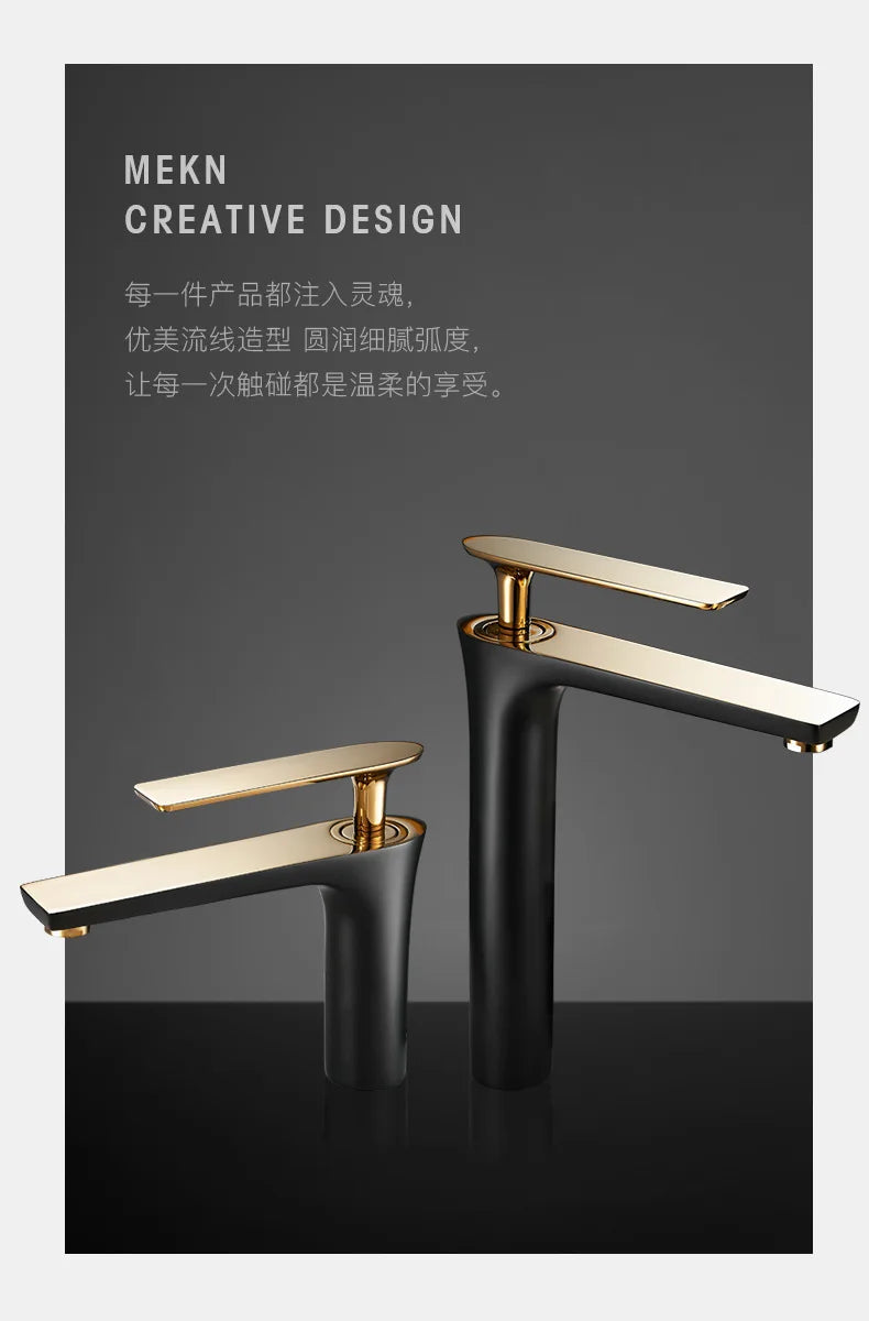 All Copper Black Gold Basin Faucet Sink Faucet
