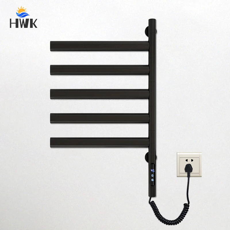 Black/White/Gray Electric Heated Towel Rail Temperature Control