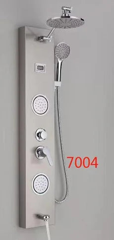 Luxury Led Shower Column Faucet Brushed Nickel Spa