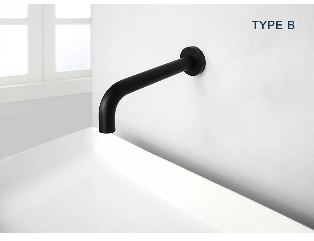 Brass Brushed Gold Mixer Faucet Wall-Mounted Round Square
