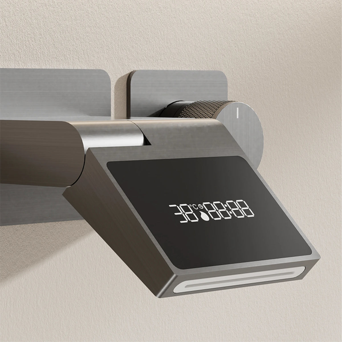 Intelligent Black Brass Bathroom Faucet Led Digital Display