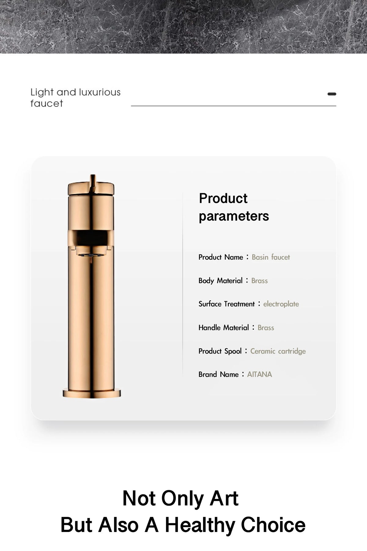 Aitana Modern Brass Black Bathroom Faucet Simple Design