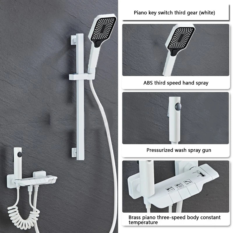 Modern Shower System Full Grey Way Piano Keys