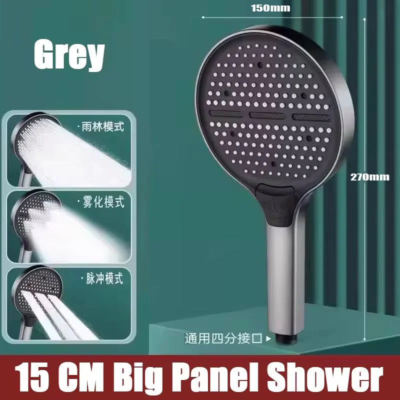 135mm Big Panel Supercharge Waterfall Shower Head Modes