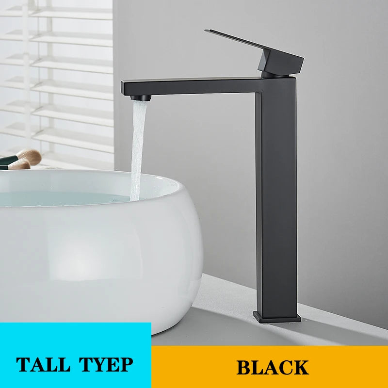 Grey Bathroom Faucet Cold Water Sink Mixer Tap