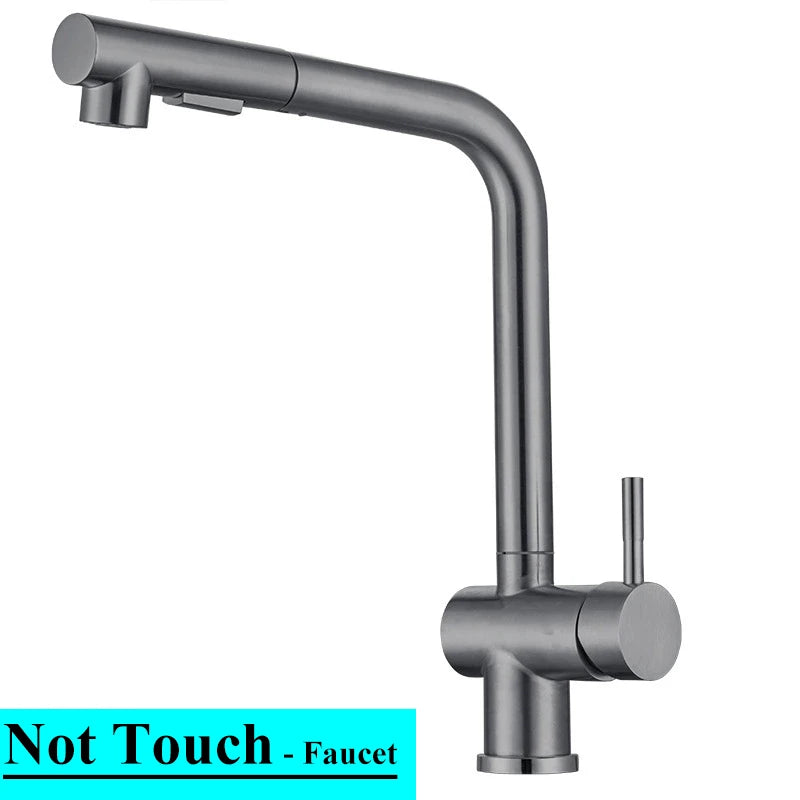 Touch On Pull Out Sink Faucet Stainless Steel
