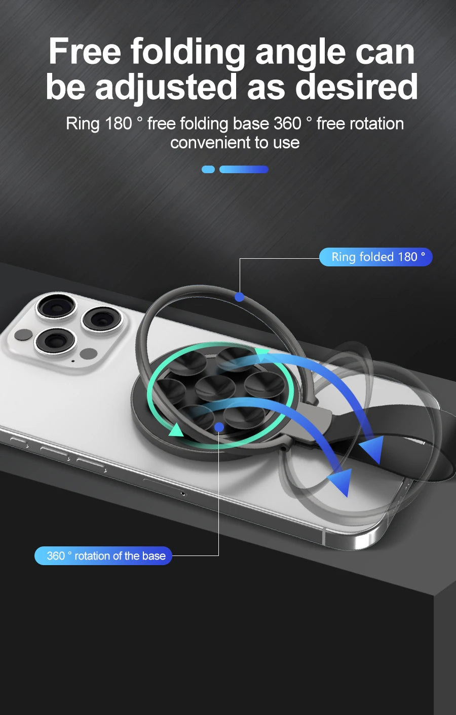 Magnetic Bracket Ring Buckle Phone Stand Silicone Suction
