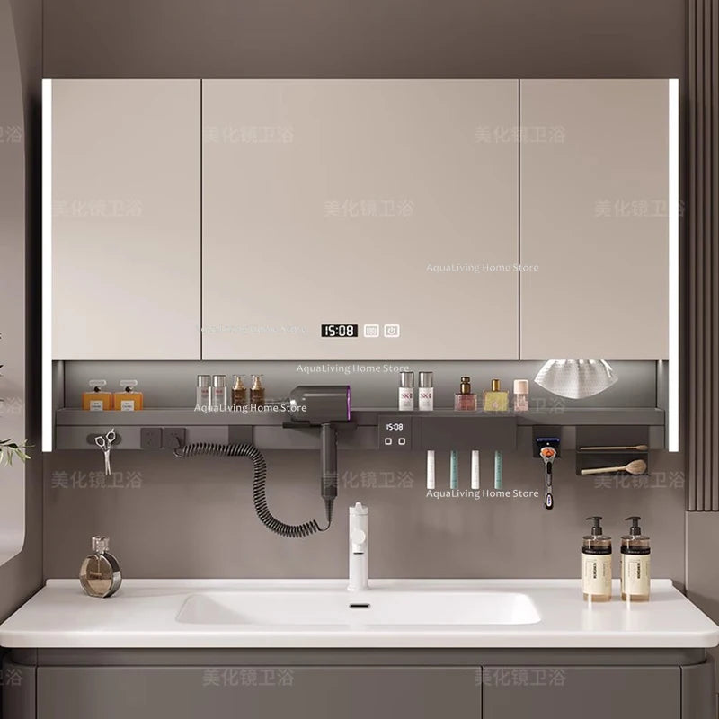 Modern Smart Bathroom Mirror Cabinet Wall-Mounted Vanity Mirror
