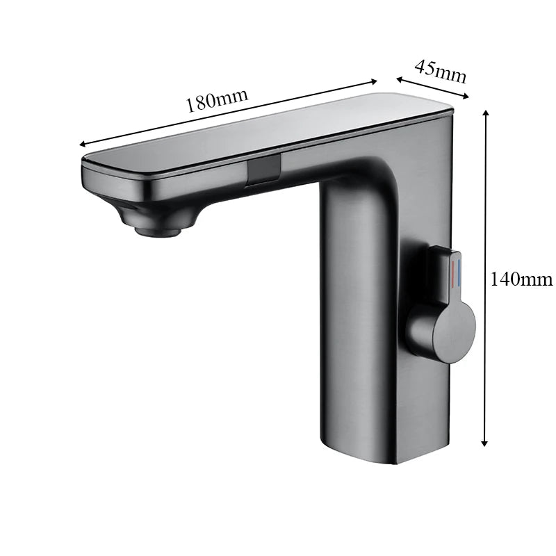 Luxury Silver Gray Smart Lcd Daul Sensor Bathroom