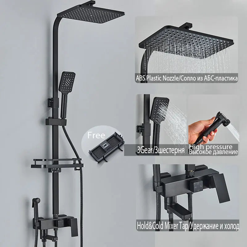 Black Shower Faucet Ways Showers Faucet Systems Adjustable