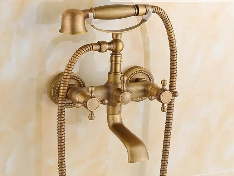 Antique Bathroom Bathtub Showet Faucet Copper Black Shower