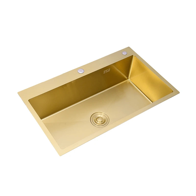Gold Kitchens Sink Nano Handmade 304 Stainless Steel