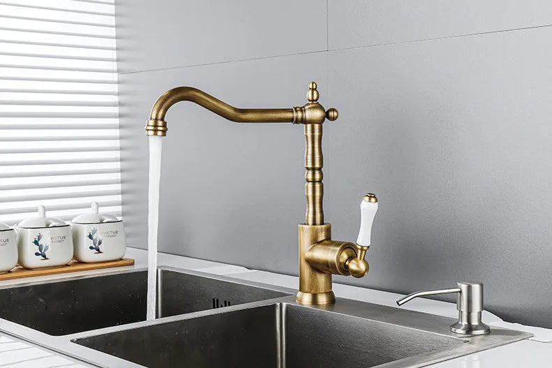 Brass Faucet Ceramic Handle Deck Mount Bathroom Basin