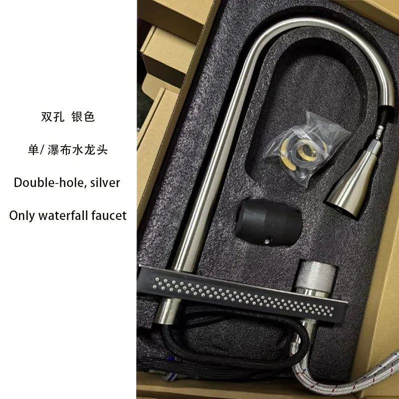 Popular Waterfall Faucet 304 Stainless Steel Cold Rainfall