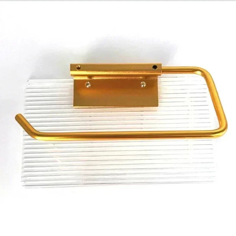 Luxury Gold Toilet Paper Holder Shelf No Punching