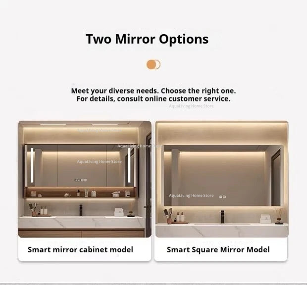 Luxury Rock Plate Bathroom Cabinets Intelligent Mirror Wash