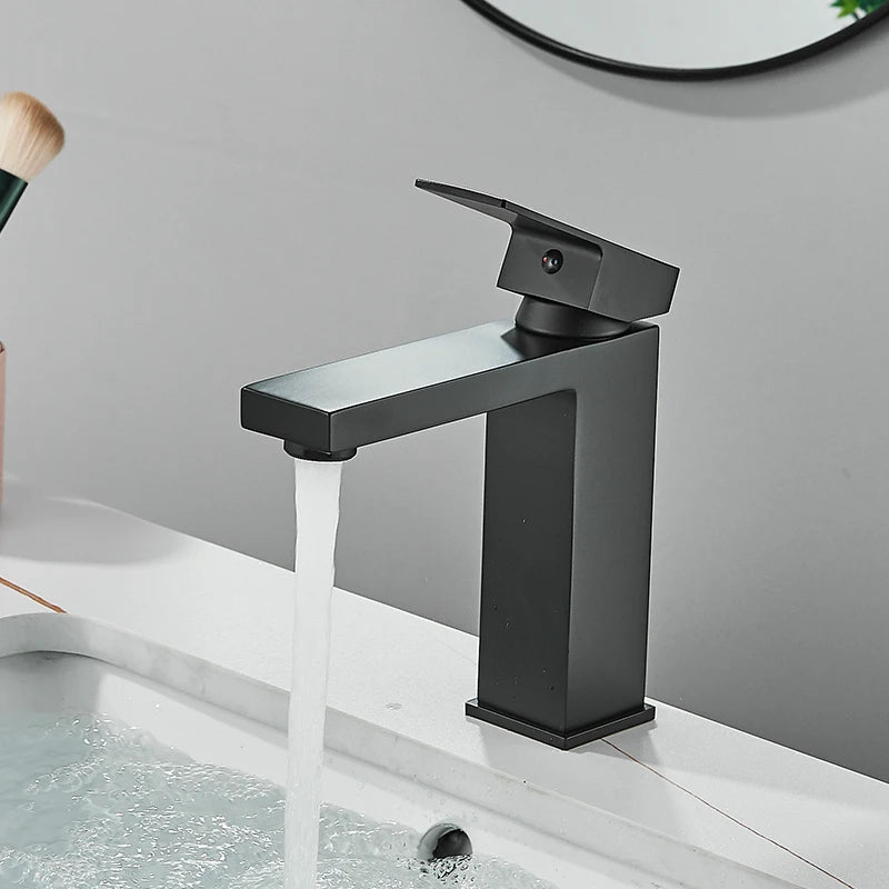 Stainless Steel Bathroom Faucet Deck Mount Basin Sink