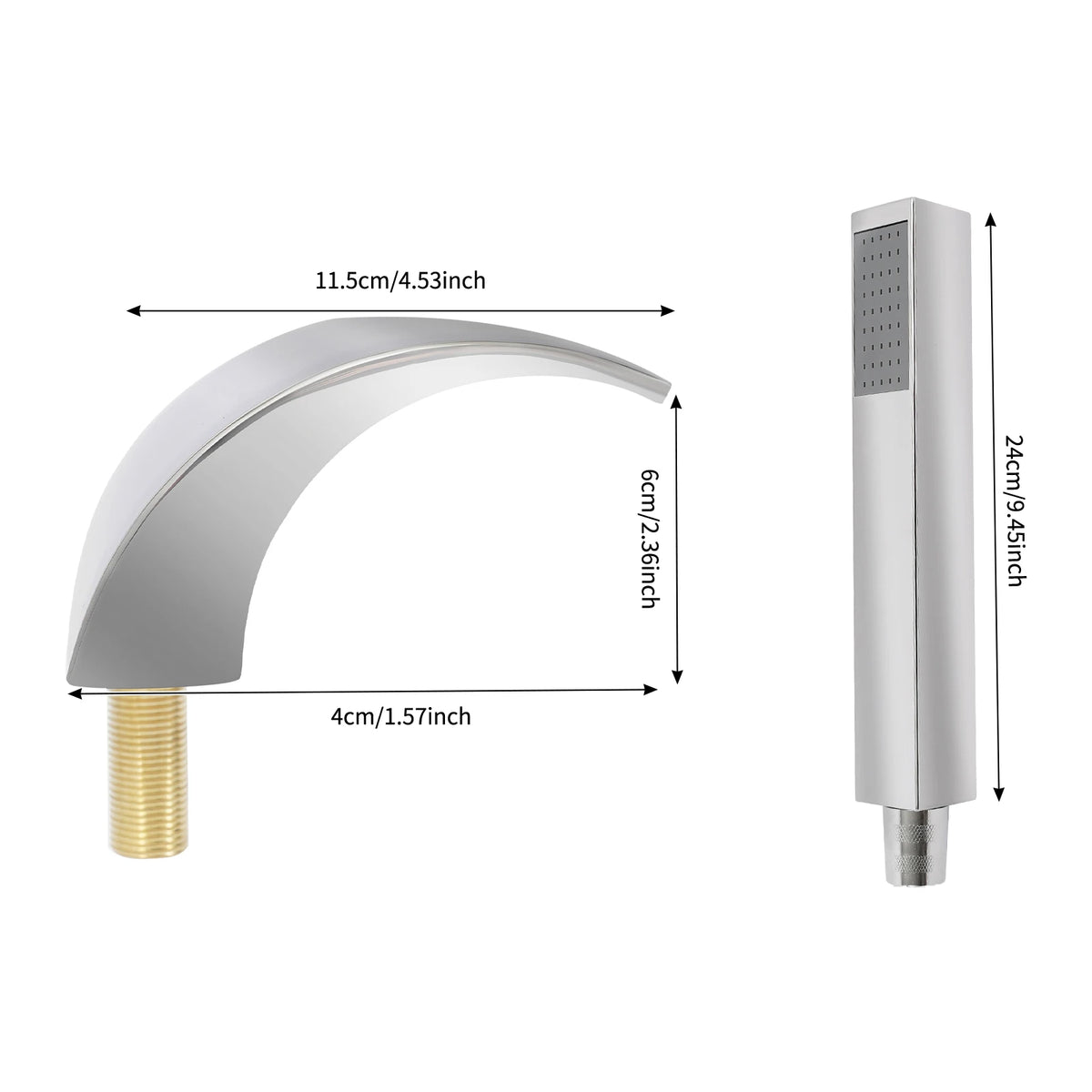 Silver Modern Bathroom Waterfall Faucet Wide Spout Anti-Splash