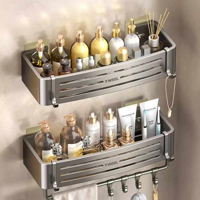 Aluminum Bathroom Shelves Wall Towel Rack Mounted Shower