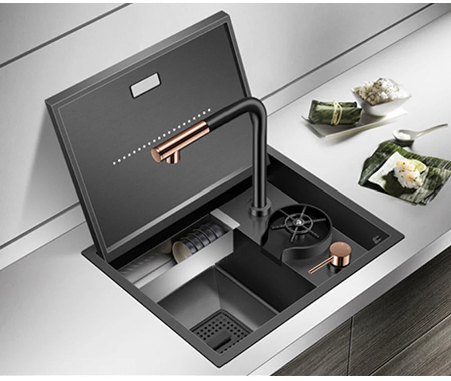 Nanometer Hidden Bar Island Sink 304 Stainless Steel