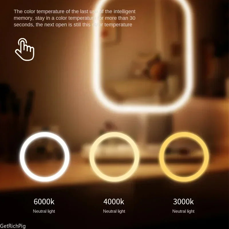 Touch Control Led Makeup Mirror Dimmable Light Modes