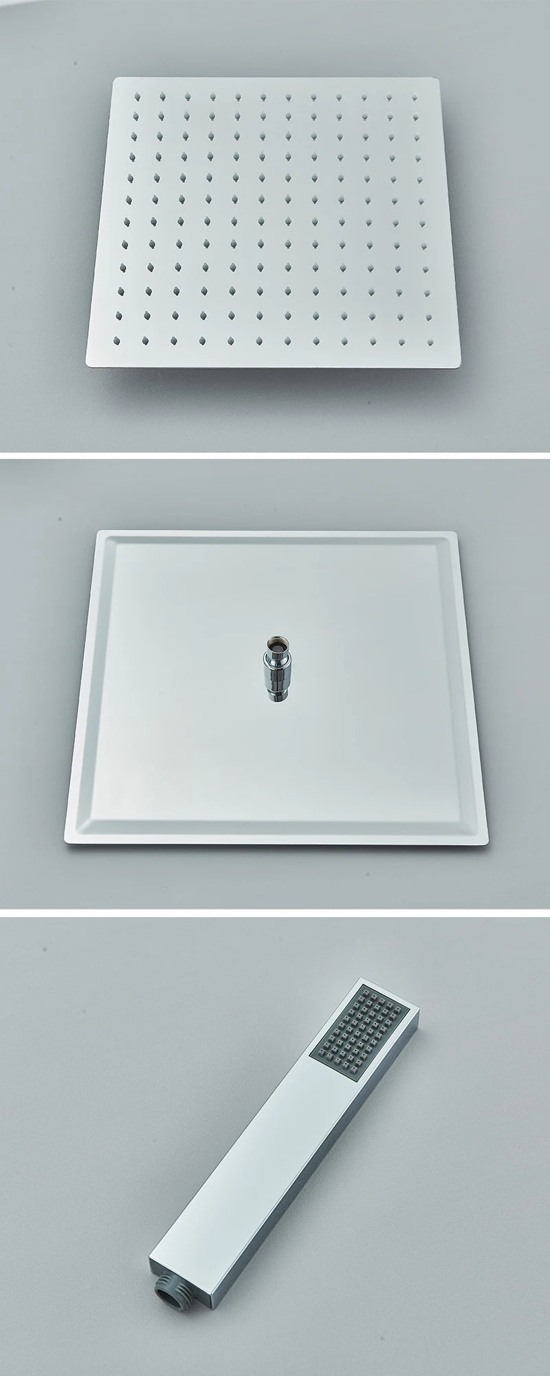 Chrome Concealed Bathroom Rain Waterfall Shower Faucets Wall