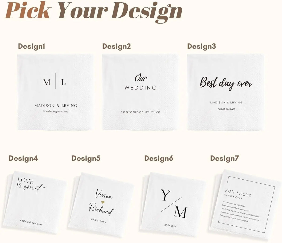 Personalized Paper Napkins Disposable Custom Wedding Napkins Of