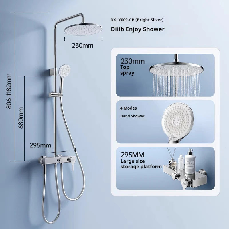 Diiib Large Panel Rain Shower Stainless Steel Combination