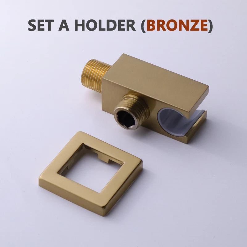 Square Hand Shower Bracket Brass Body Angel Adjustable