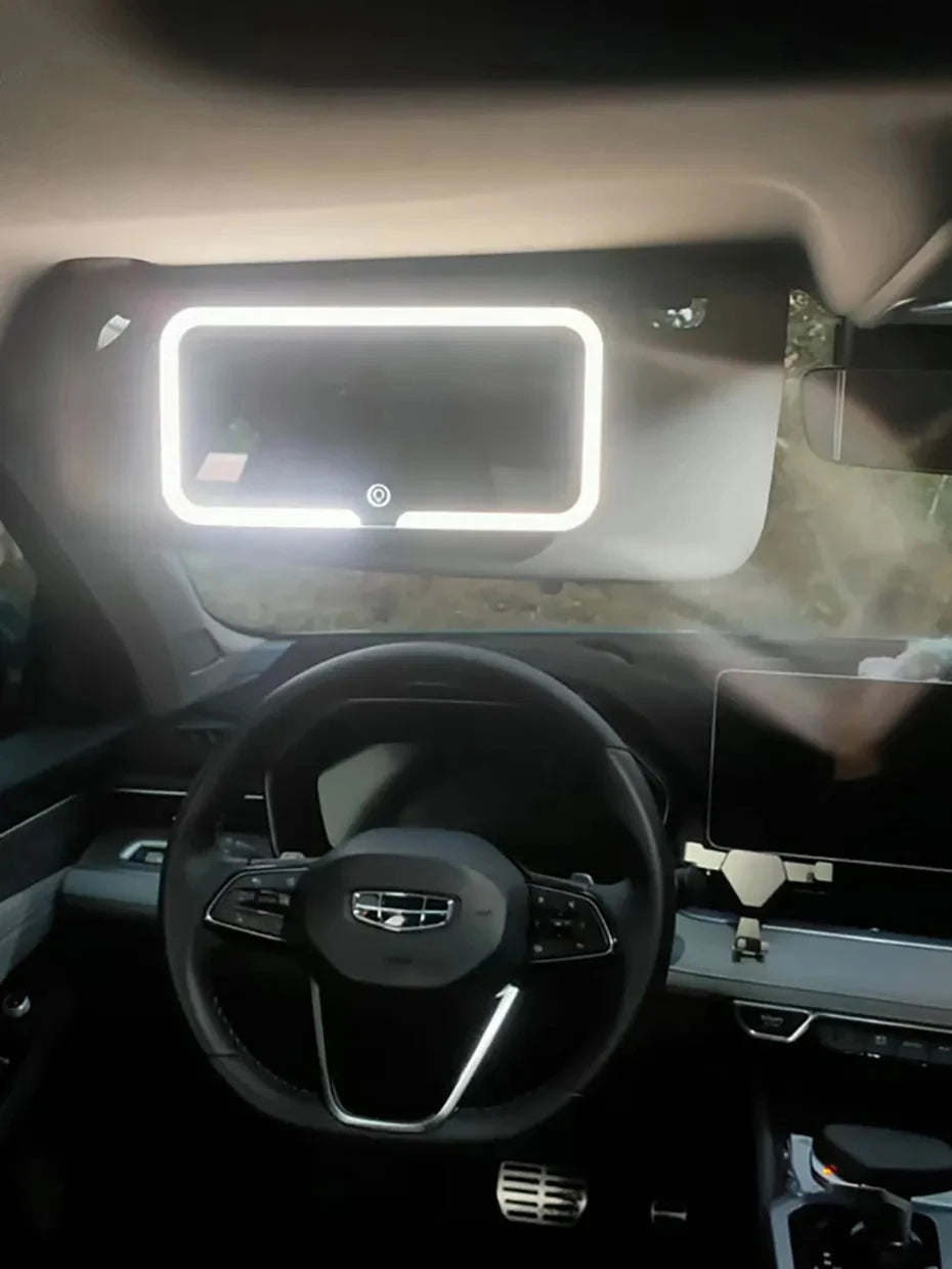 Seametal Car Led Makeup Mirror 3-Color Brightness Dimmable