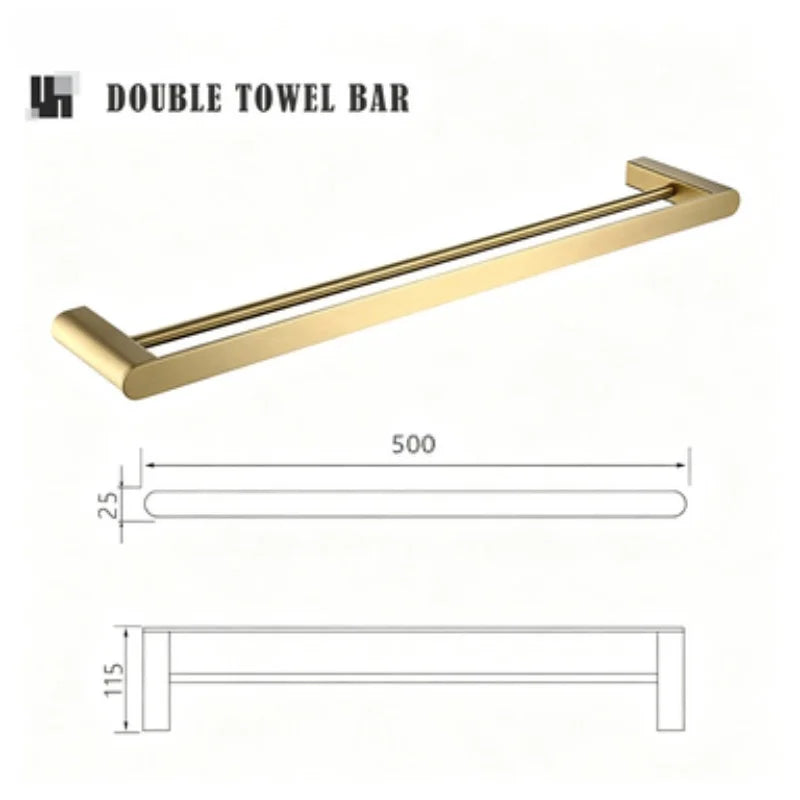 Brushed Gold Bathroom Toilet Brush Holder Toilet Paper