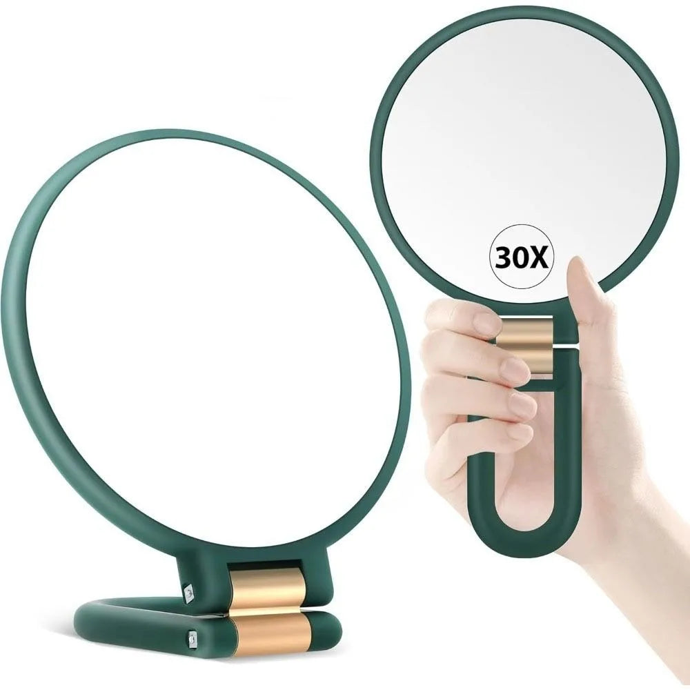 5/10/15x Handheld Mirror Rotation Adjustable Makeup Mirror Double