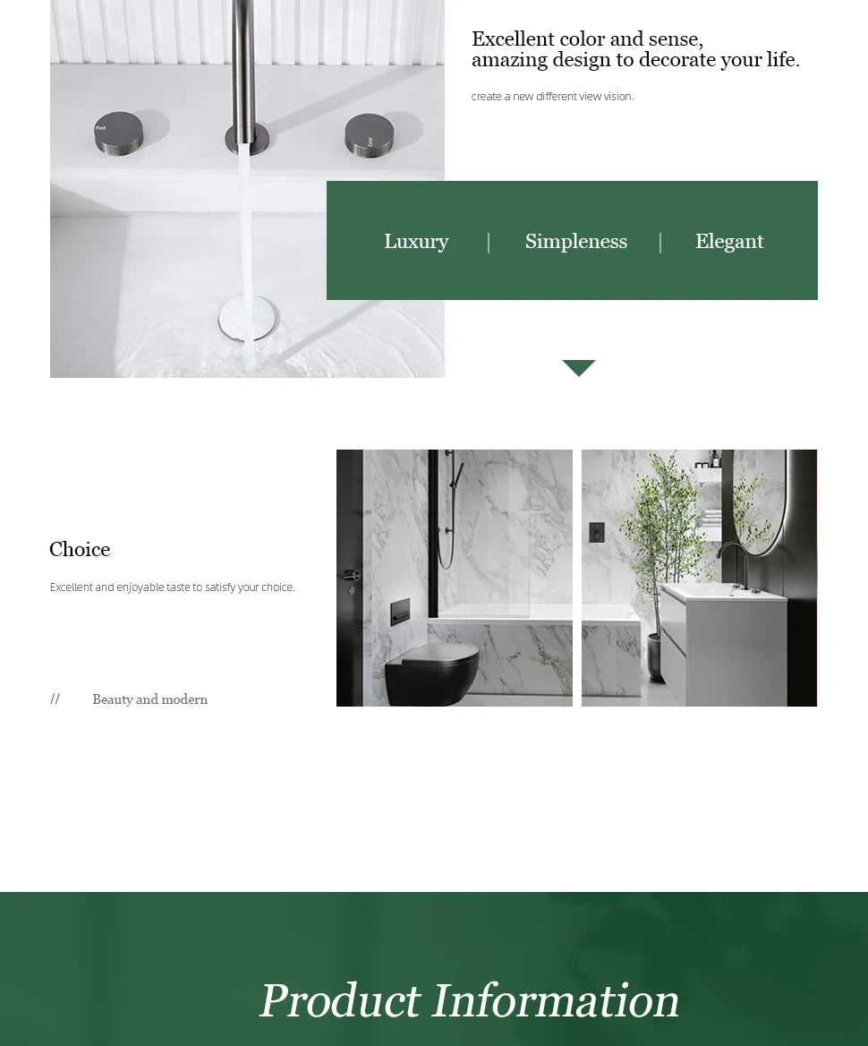 Gumetal Basin Faucet Cold Widespread Tap 360 Rotation