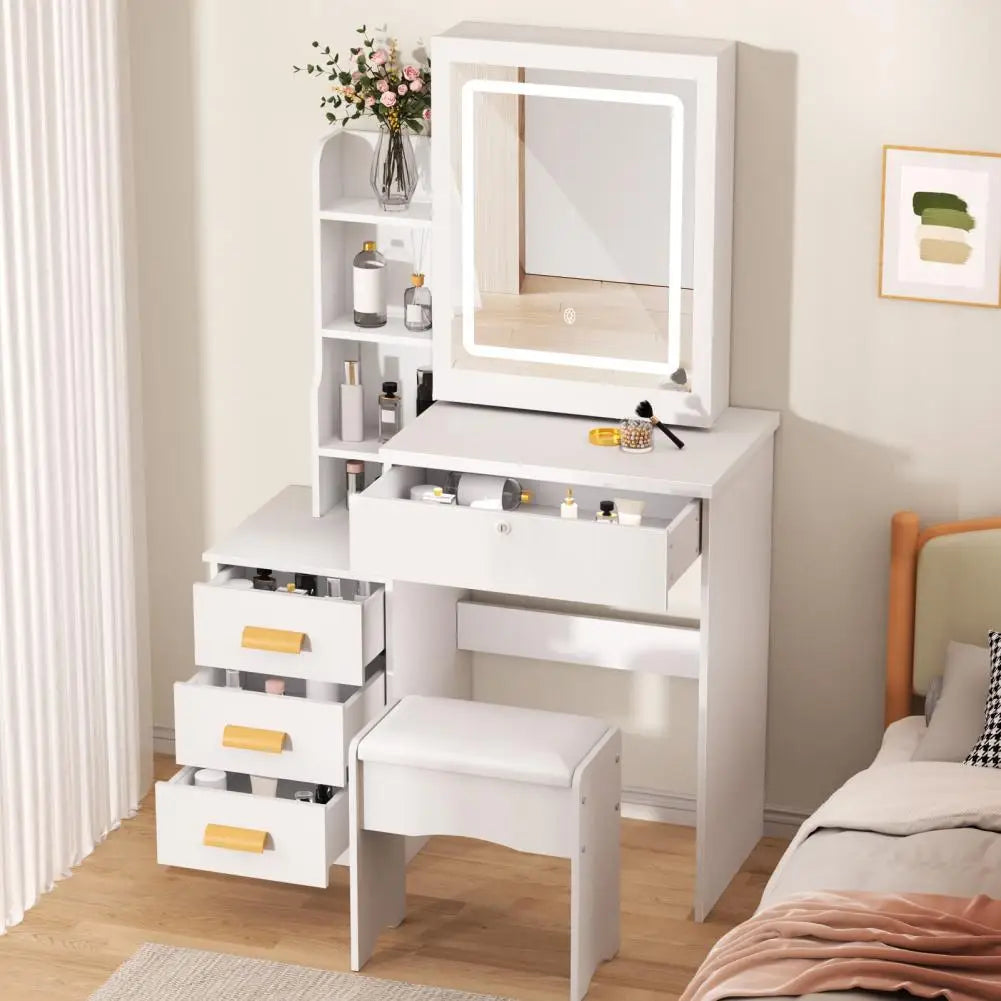 Bedroom Dressing Table Vanity Desk Sliding Mirror Lights