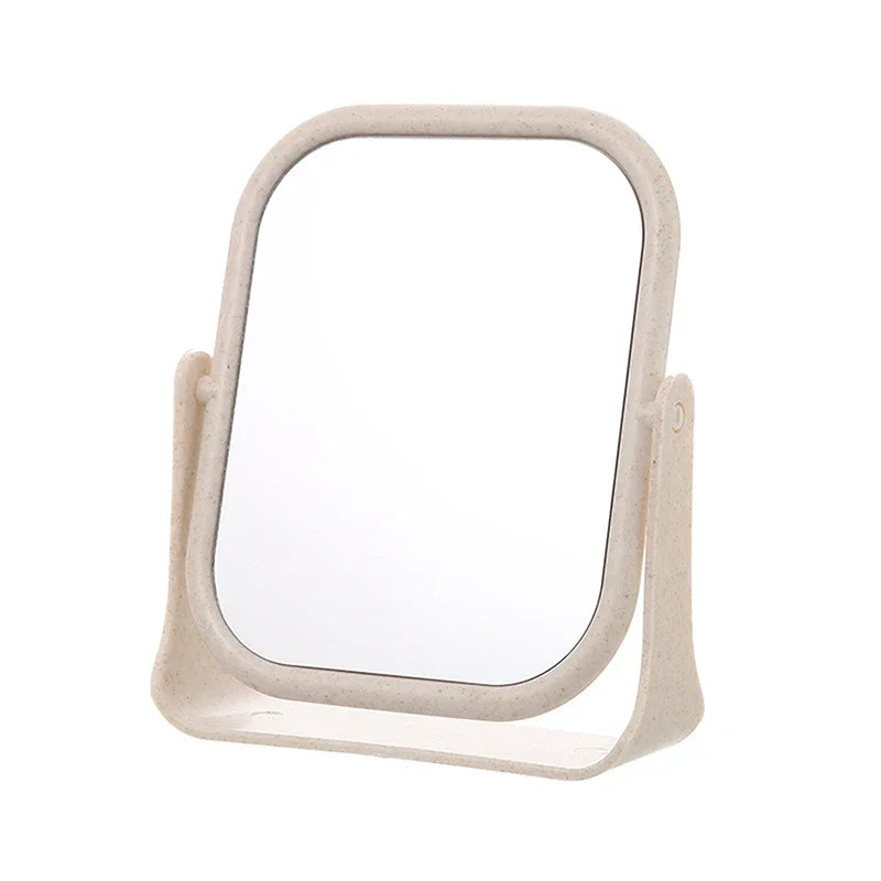 Bathroom Foldable Desktop Makeup Mirror 360 Degree Rotating