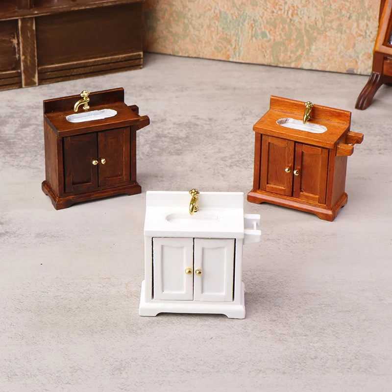 Realistic 1/12 Scale Dollhouse Simulation Wash Basin Toy
