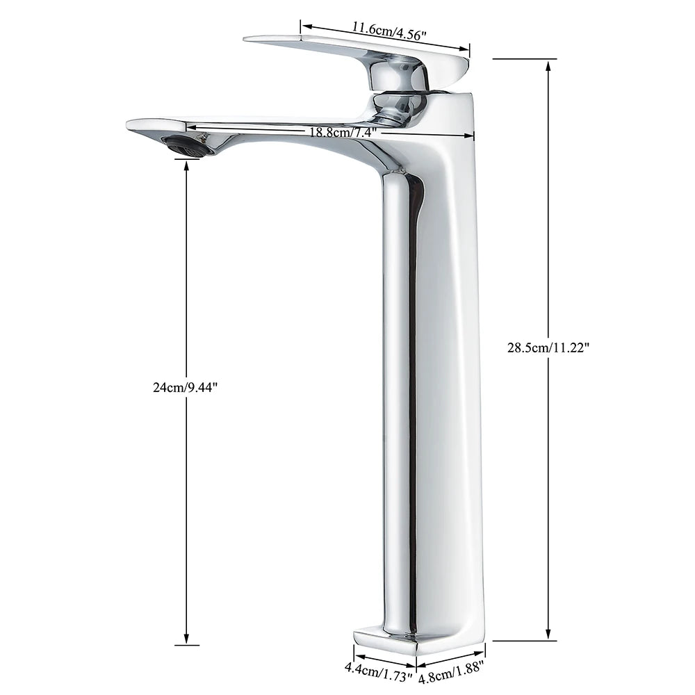 Brass Core Modern Bathroom Sink Faucet Handle Deck