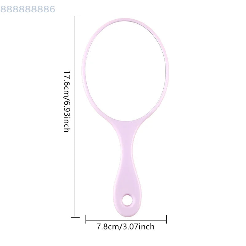 1pc Handheld Round Makeup Mirror Women Handle Compact