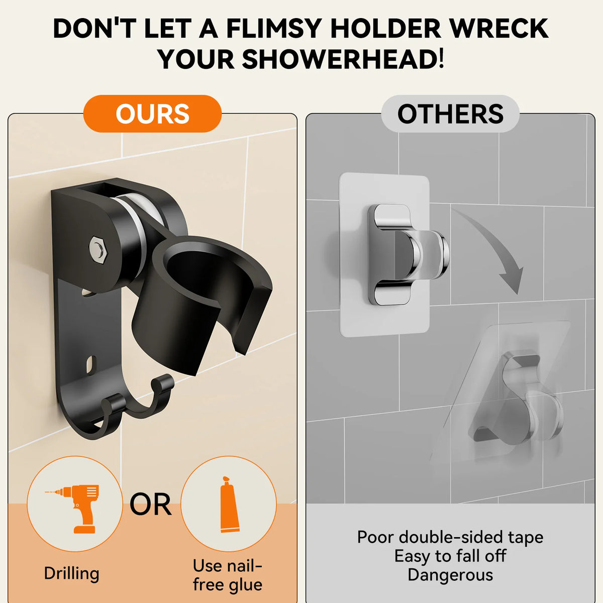 Tandem Shower Head Couples Dual Shower Head Handheld